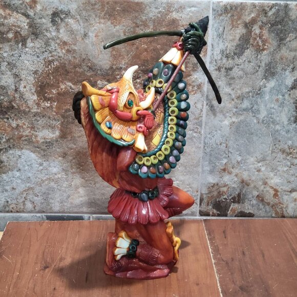 Aztec Eagle Warrior Bow and Arrow Mexican Stone Sculpture - Picture 11 of 12